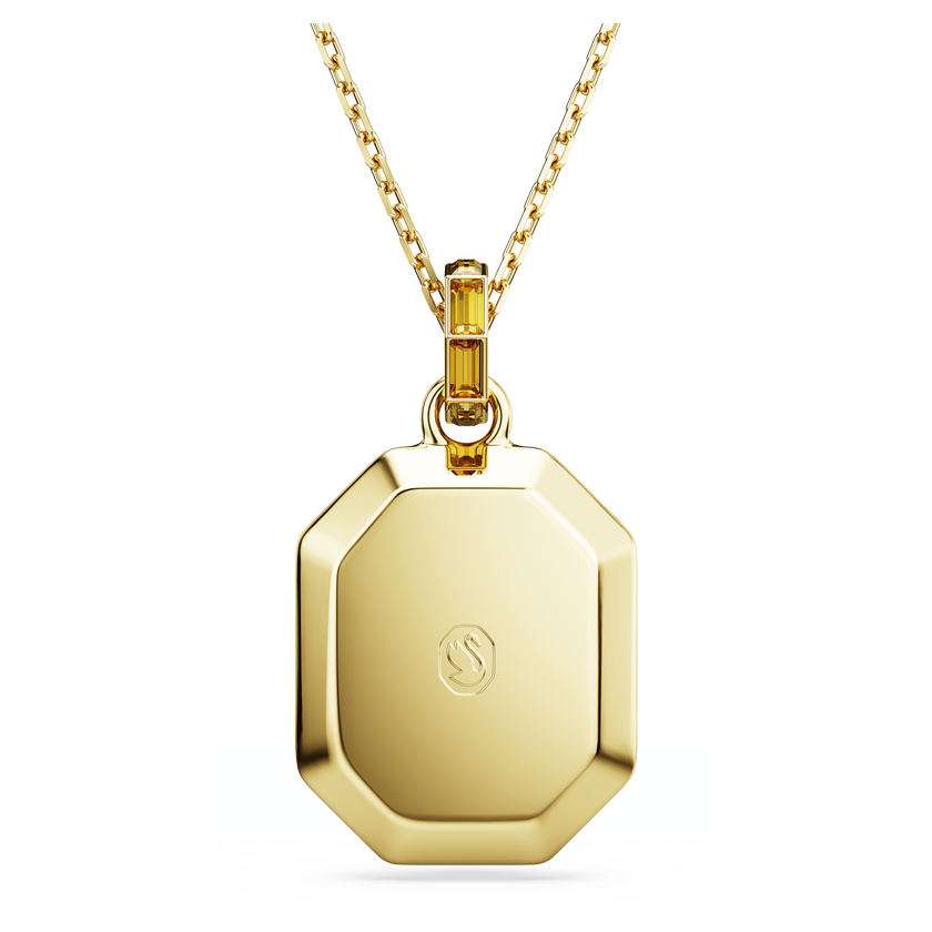 swarovski lucent pendant  octagon shape  yellow  gold tone plated
