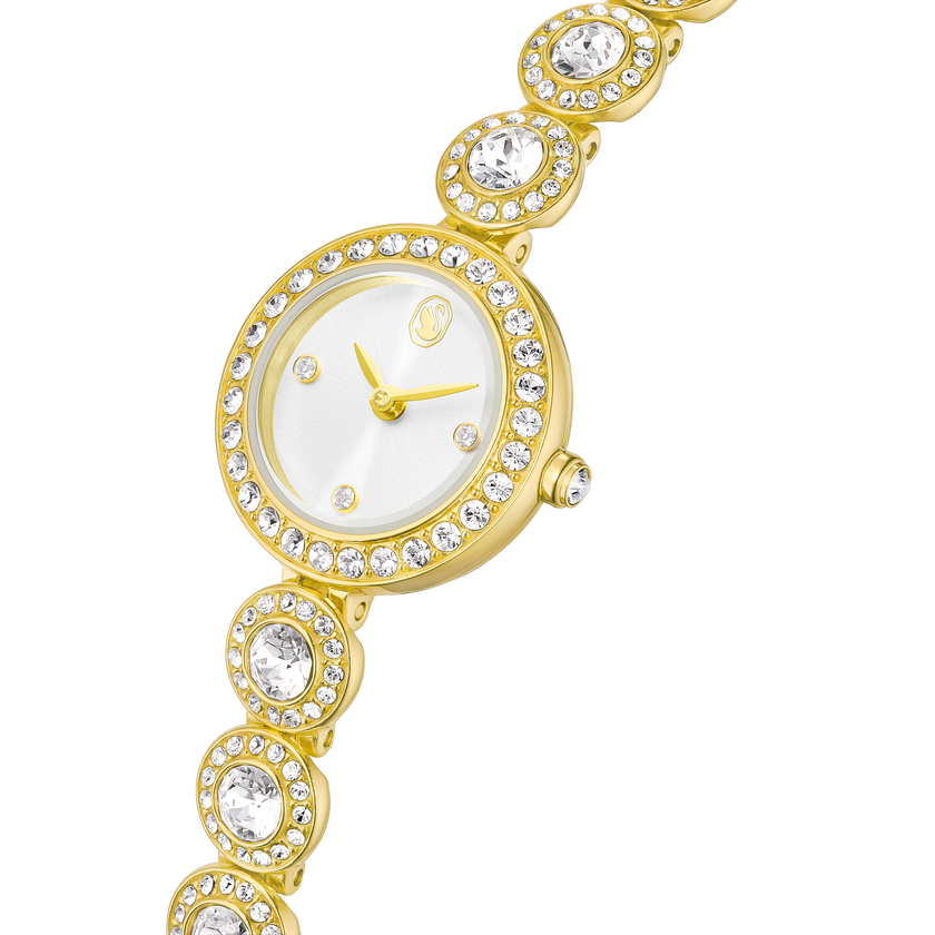 swarovski una angelic watch  crystal bracelet  gold tone  gold tone finish