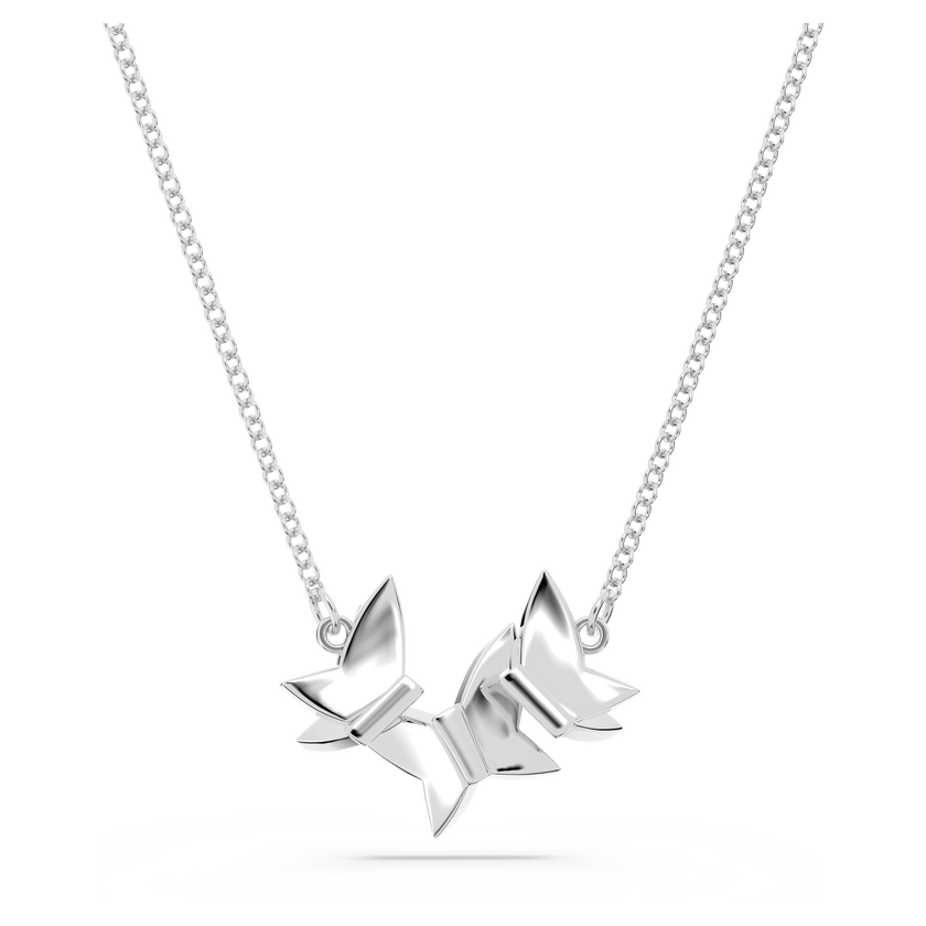 swarovski lilia necklace  butterfly  white  rhodium plated