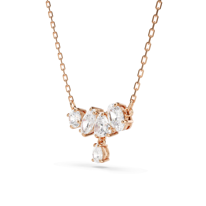 swarovski mesmera necklace  mixed cuts  white  18k rose gold finish