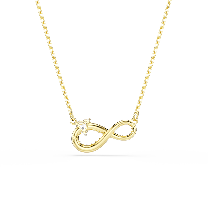 swarovski hyperbola necklace  heart cut  pav   infinity  white  gold tone plated