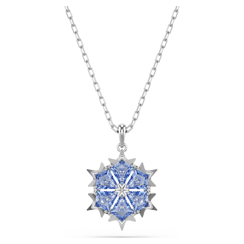 swarovski magic set  snowflake  blue  rhodium plated