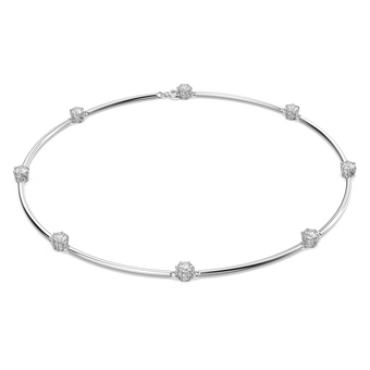 swarovski constella necklace  round cut  white  rhodium plated