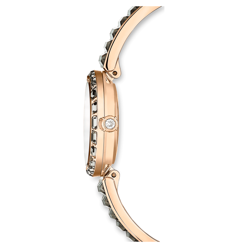 swarovski matrix bangle watch  swiss made  crystal bracelet  gray  rose gold tone finish