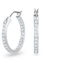 swarovski sommerset hoop earrings  white  rhodium plated