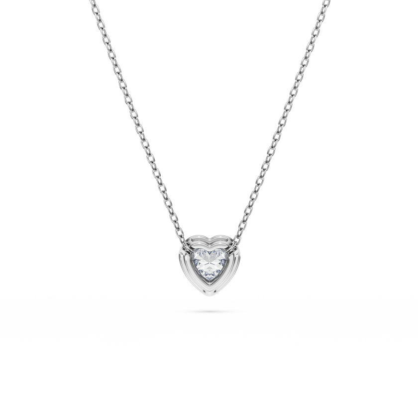 swarovski eternity pendant  lab grown diamonds 0 5 ct tw  heart shape  sterling silver