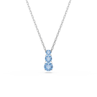 swarovski stilla attract pendant  round cut  blue  rhodium plated