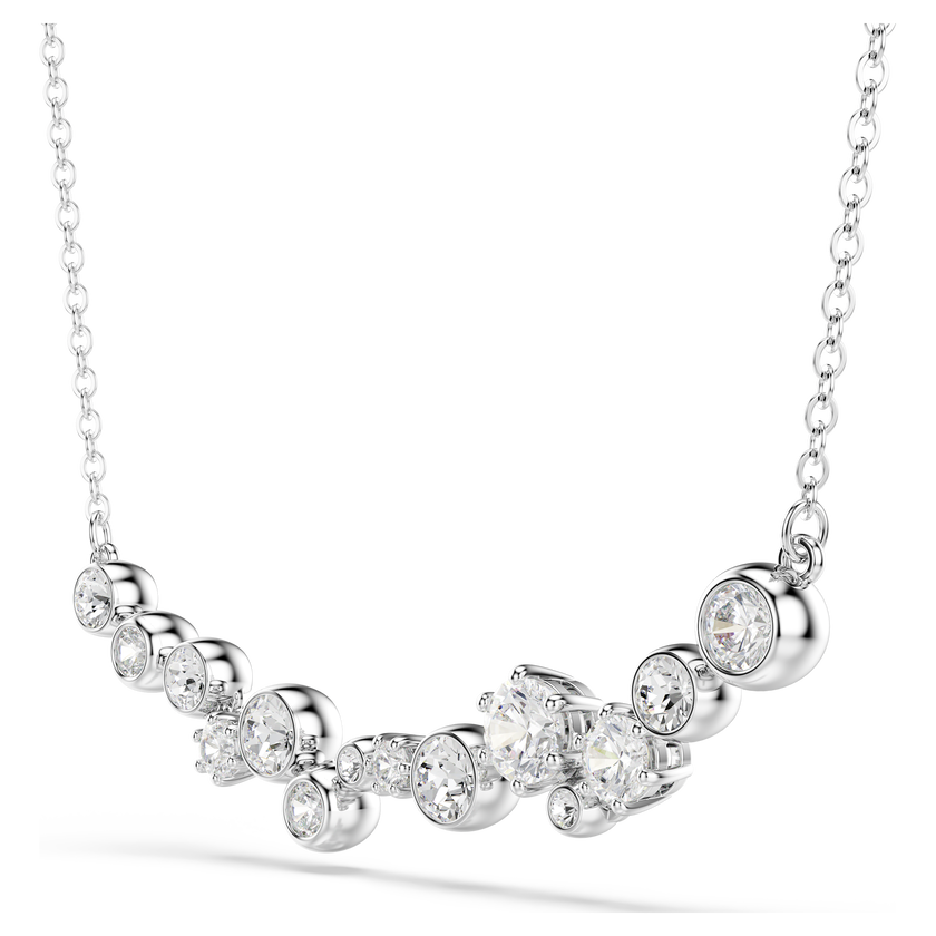 swarovski constella necklace  mixed cuts  white  rhodium plated