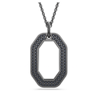 Dextera pendant, Octagon shape, Black, Ruthenium plated