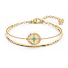 swarovski symbolic mandala bangle green gold tone plated