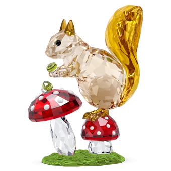 swarovski idyllia squirrel and mushrooms