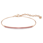 swarovski only bracelet  round cut  pink  18k rose gold finish