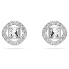 swarovski una angelic stud earrings  round cut  white  rhodium plated
