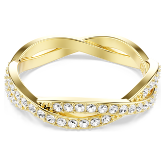 swarovski infinity ring  pav   white  18k gold finish