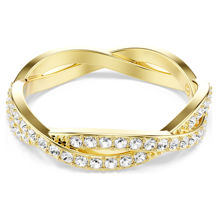 swarovski infinity ring  pav   white  18k gold finish