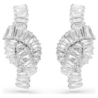 swarovski matrix earrings baguette cut knot white rhodium plated
