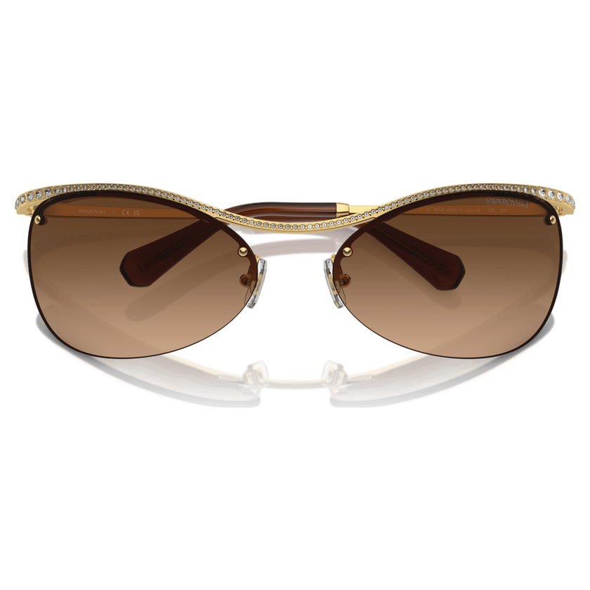 swarovski sunglasses  oval shape  sk7018 ov  brown