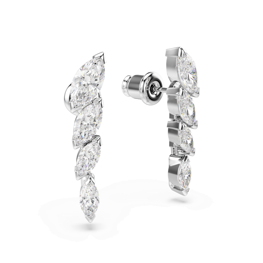swarovski mesmera earrings  marquise cut  white  rhodium plated