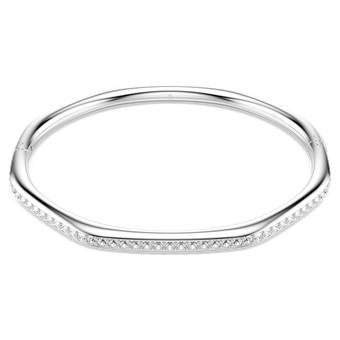 swarovski dextera bangle octagon shape round cut white rhodium plated