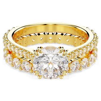 swarovski stilla ring set 2 round cut white gold tone plated