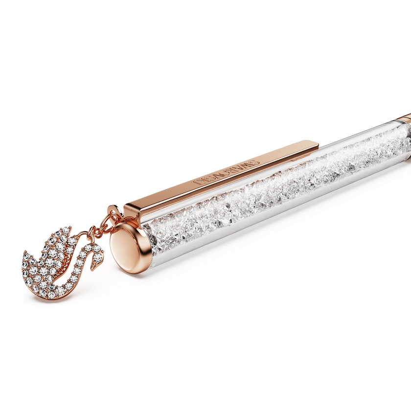 swarovski crystalline ballpoint pen  swan  rose gold tone plated