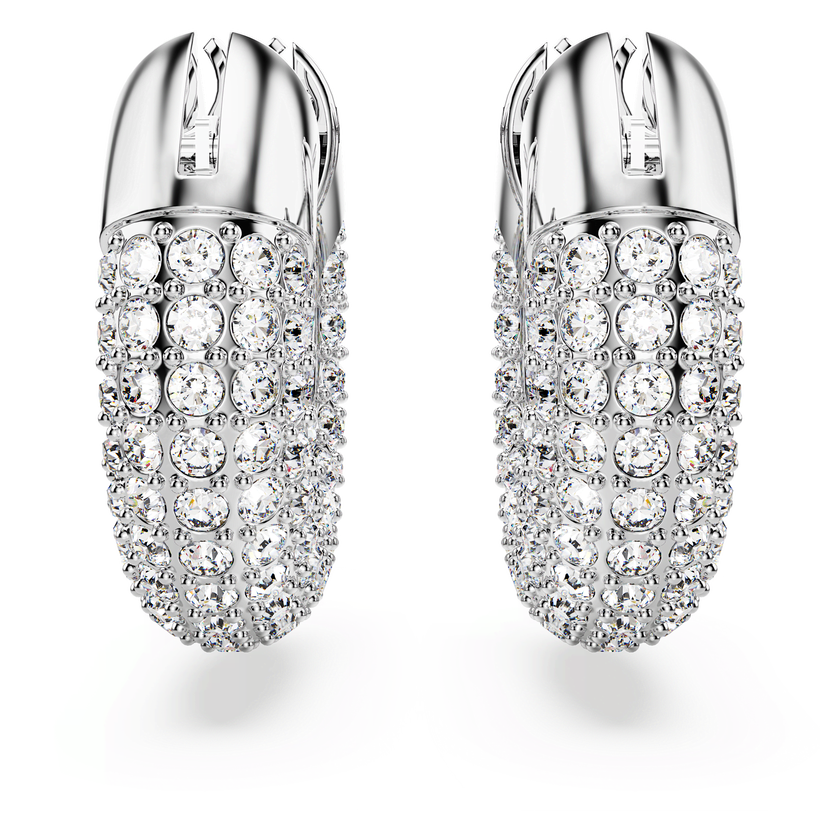 swarovski dextera hoop earrings  pav  crystal  rhodium plated