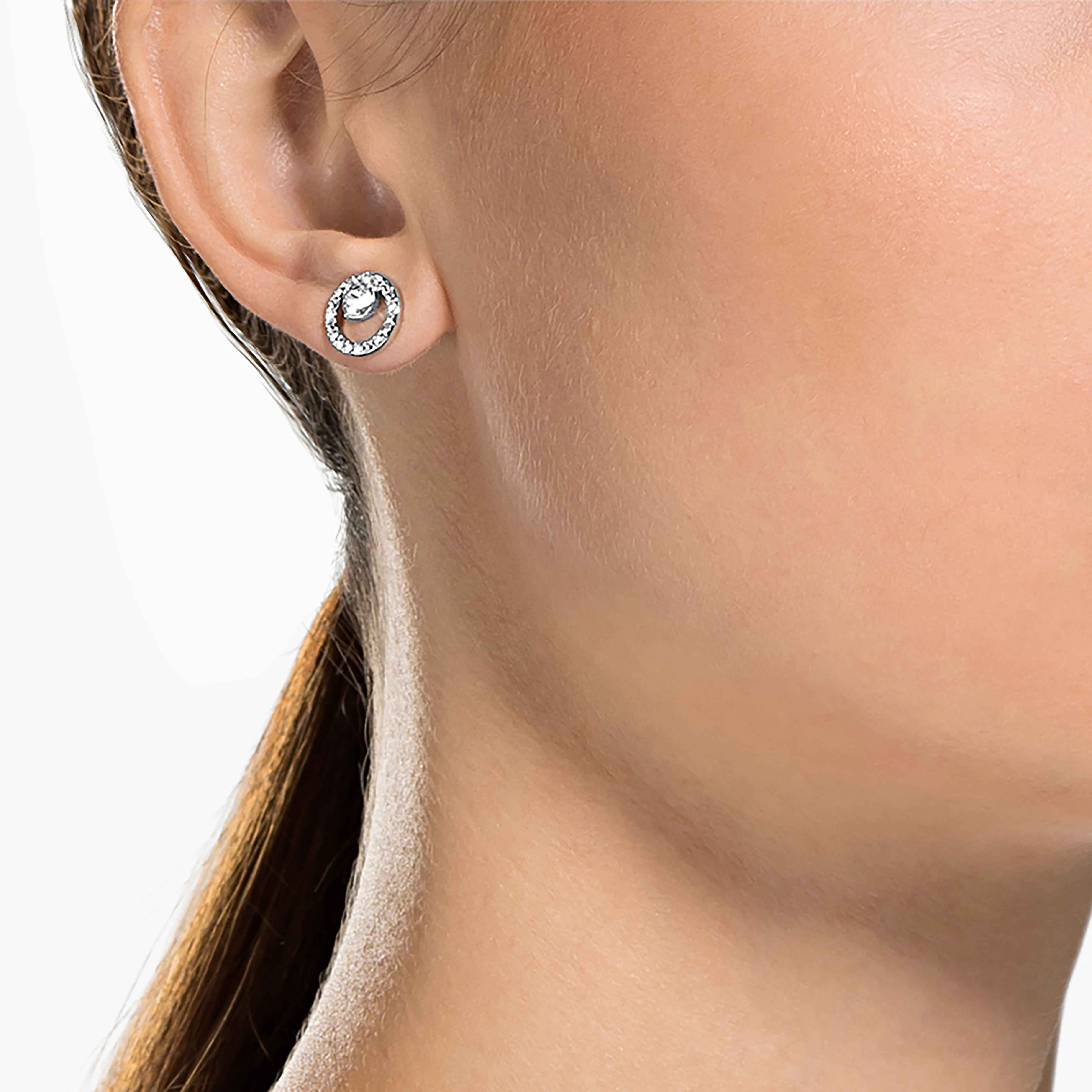 Buy Swarovski Creativity Circle Pierced Earrings Small White