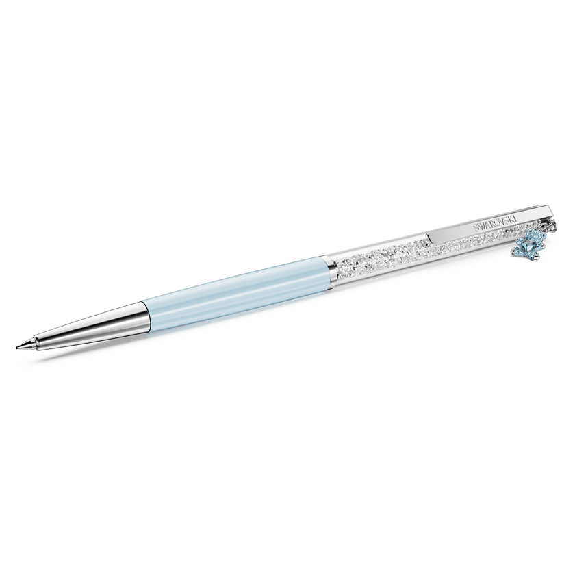 swarovski crystalline ballpoint pen  teddy  blue  blue lacquered  chrome plated