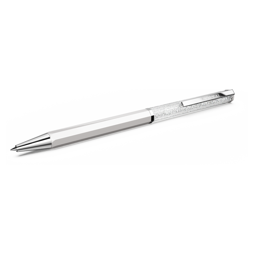 swarovski crystalline ballpoint pen  white lacquered  chrome plated