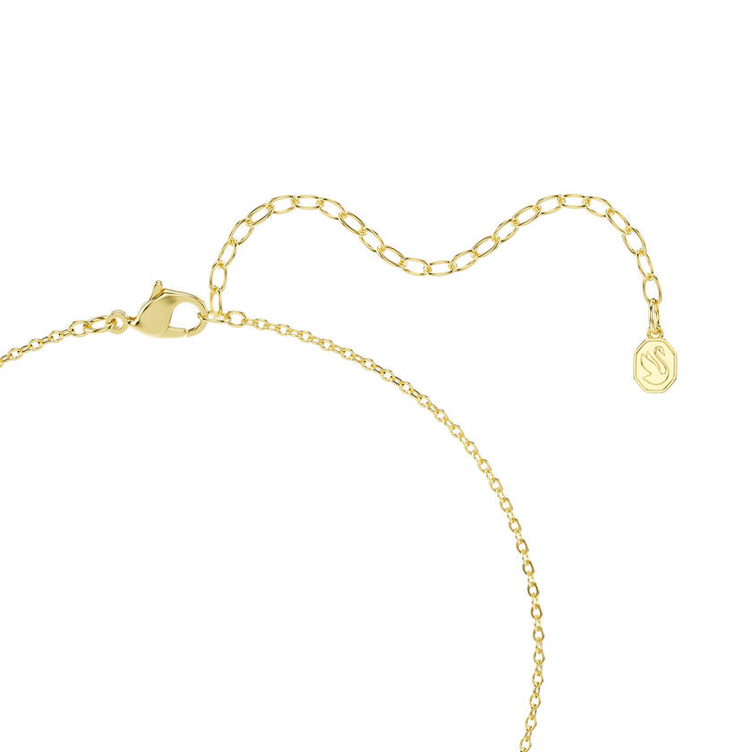 swarovski gabriella pendant  crystal pearl  round cut  white  18k gold finish