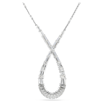 swarovski hyperbola pendant mixed cuts infinity white rhodium plated