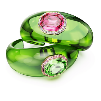 swarovski dulcis set  octagon cut  pav   multicolored  gold tone plated