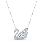 swarovski dancing swan necklace swan white rhodium plated