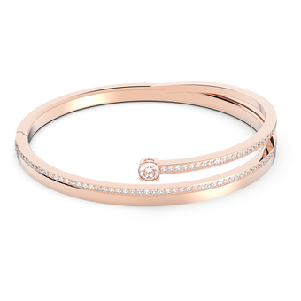 swarovski fresh bangle  white  rose gold plataed