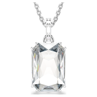 swarovski millenia pendant  octagon cut  white  rhodium plated