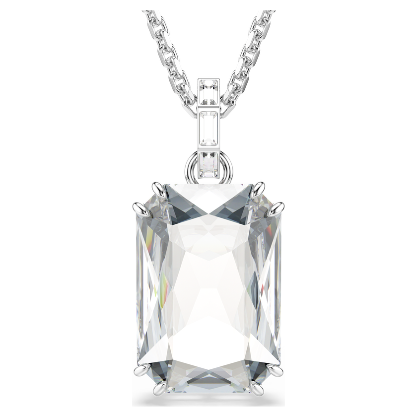 swarovski millenia pendant  octagon cut  white  rhodium plated