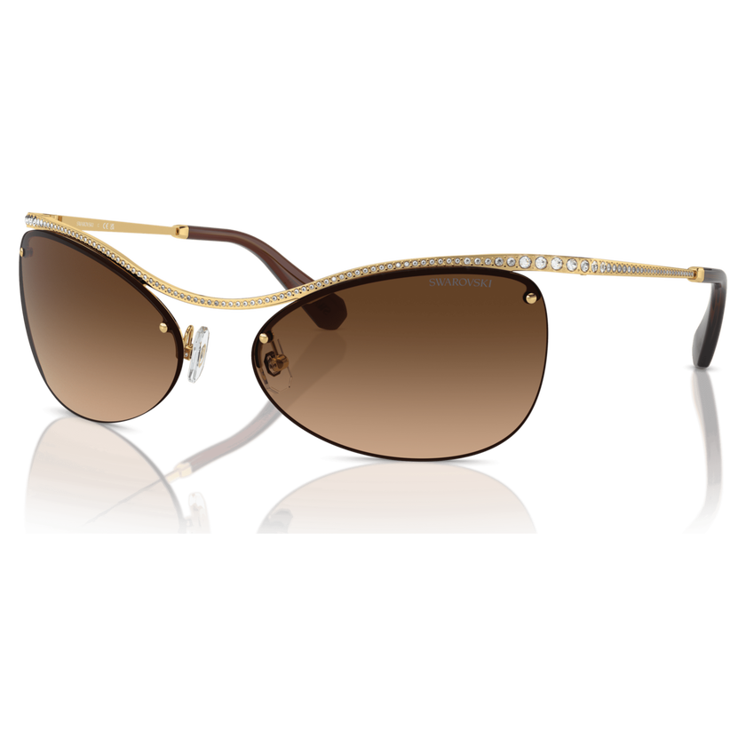 swarovski sunglasses  oval shape  sk7018 ov  brown