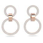 swarovski hollow hoop earrings white rose gold tone plated