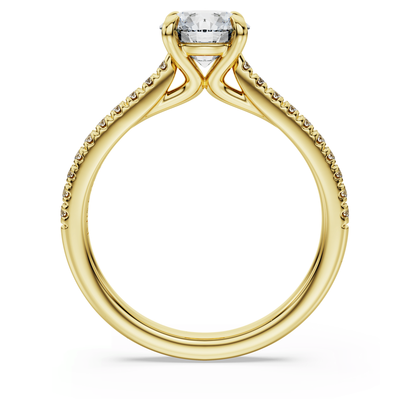 swarovski eternity solitaire ring  lab grown diamonds 1 2 ct tw  round shape  18k yellow gold