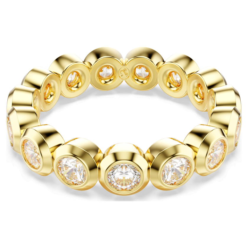 swarovski imber ring  round cut  white  gold tone plated