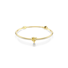 swarovski lifelong bangle  round cut  heart  white  gold tone plated