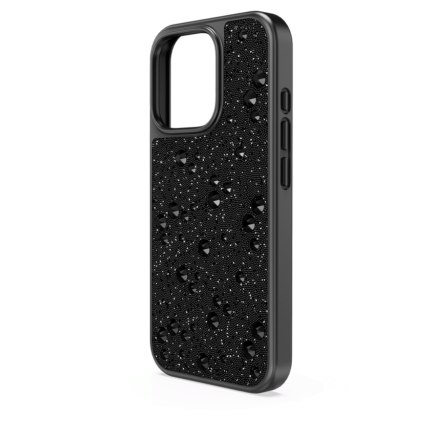 swarovski high smartphone case  scattered design  iphone  16 pro  black
