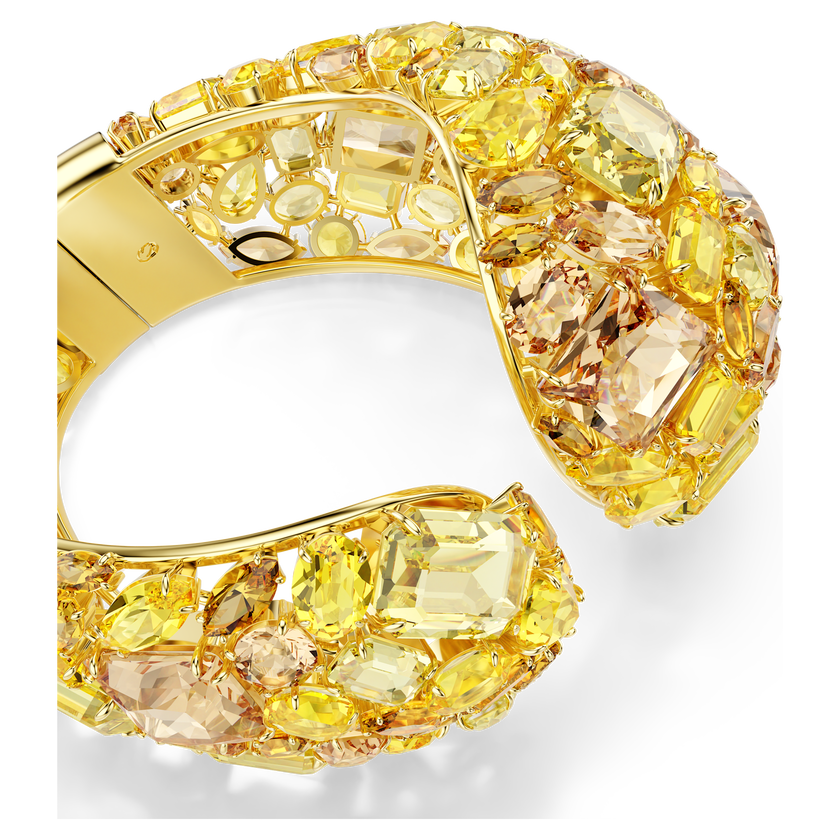 swarovski gema cuff  yellow  gold tone plated
