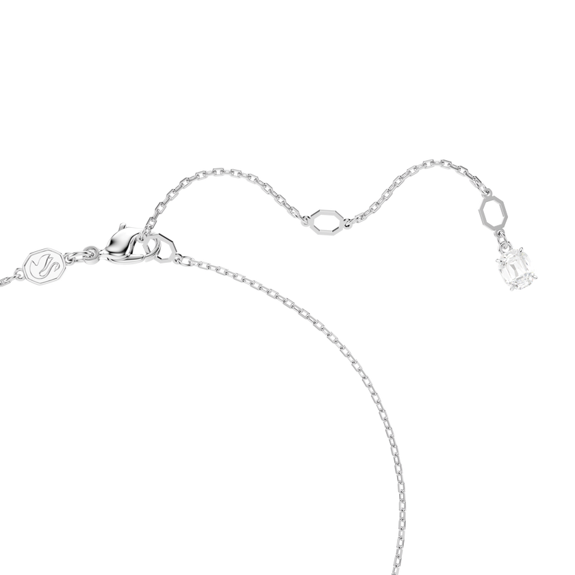 swarovski stilla attract pendant  square cut  white  rhodium plated
