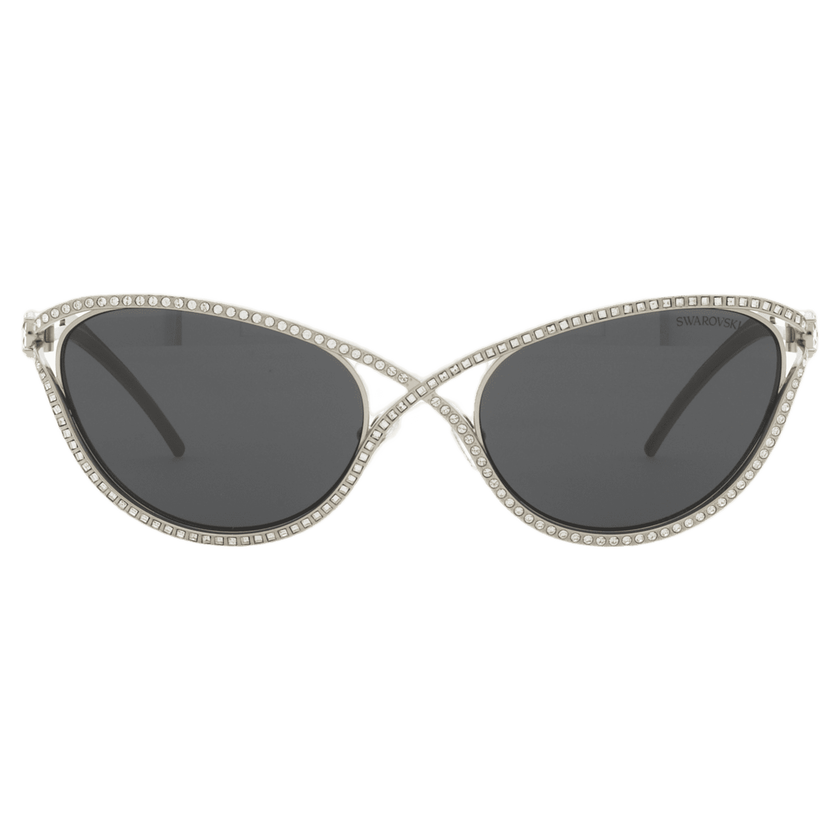 swarovski sunglasses  cat eye shape  sk7025  silver tone