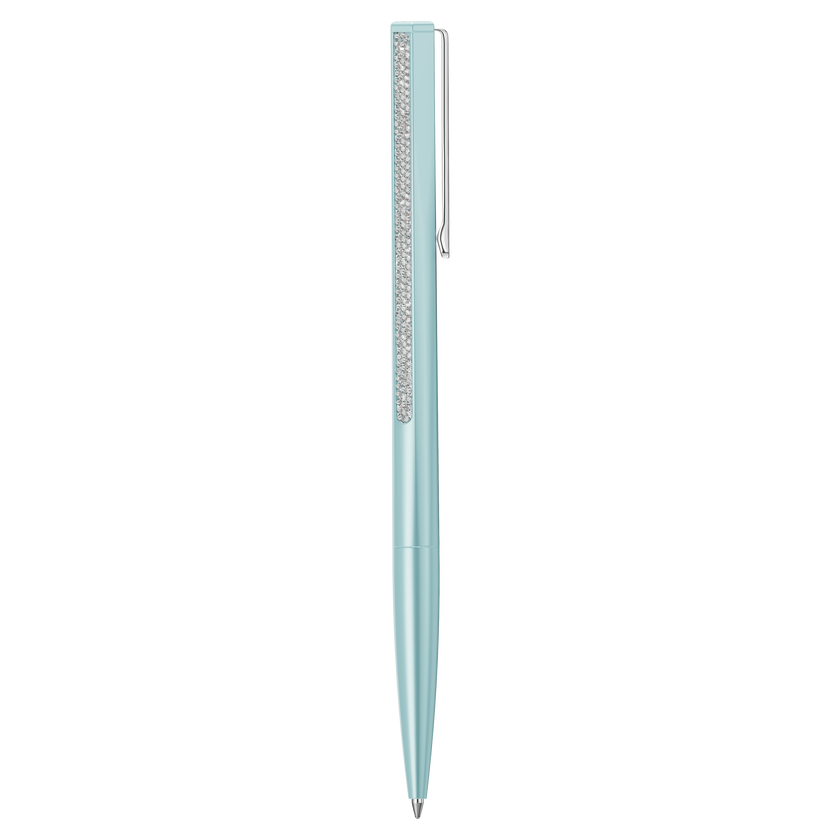 swarovski crystal shimmer ballpoint pen  blue lacquered  chrome plated