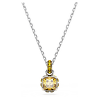 swarovski birthstone pendant square cut november yellow rhodium plated