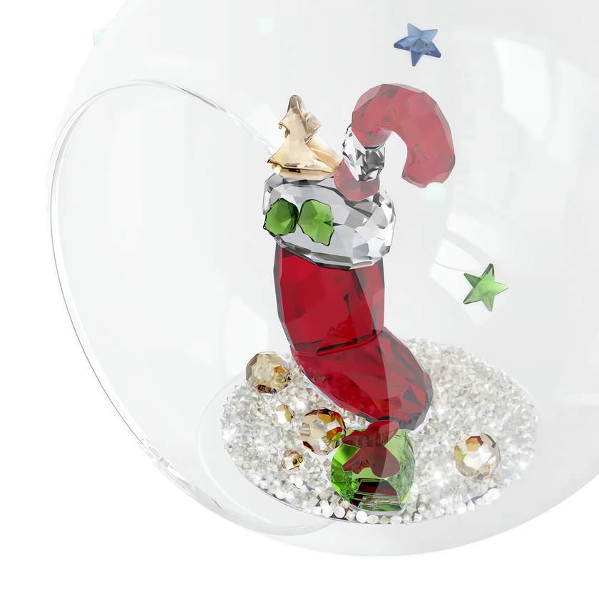 swarovski holiday cheers  stocking and candy ball ornament