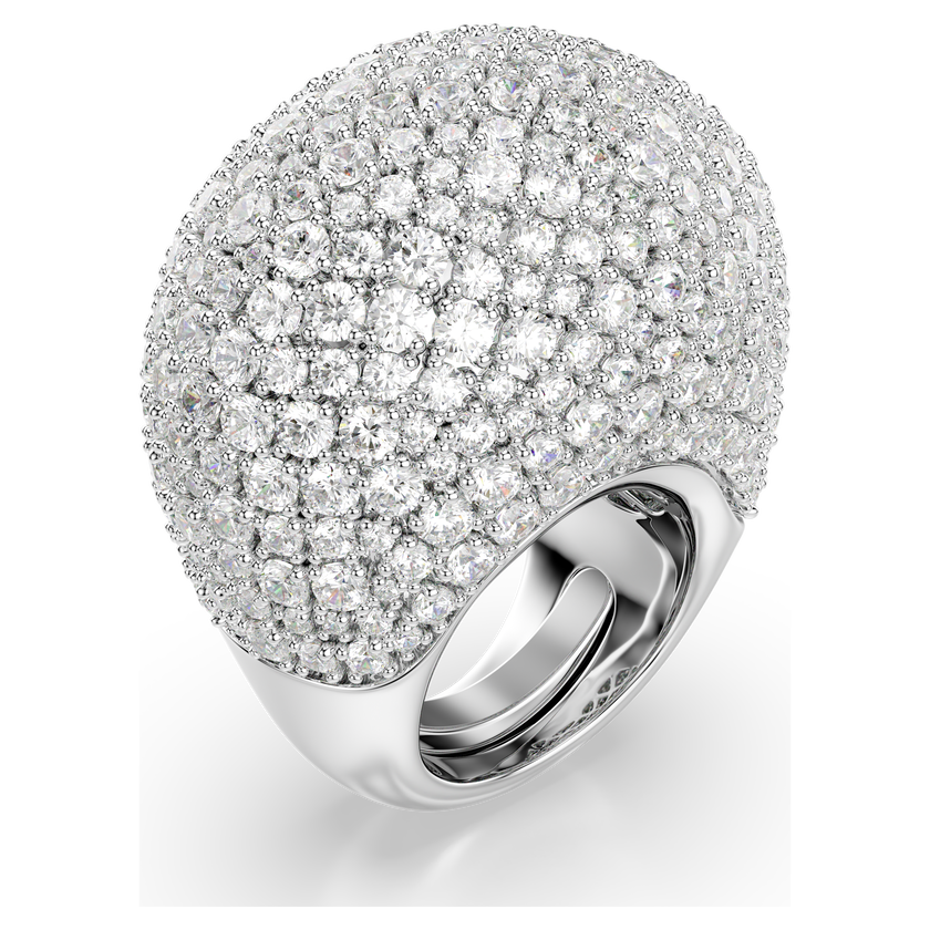 swarovski sublima cocktail ring  large  white  rhodium plated