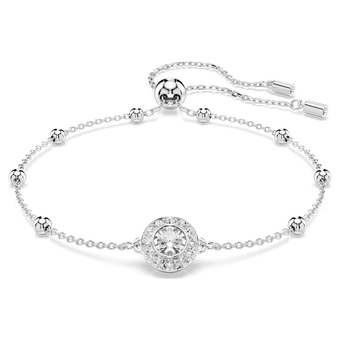 swarovski una angelic bracelet  round cut  white  rhodium plated